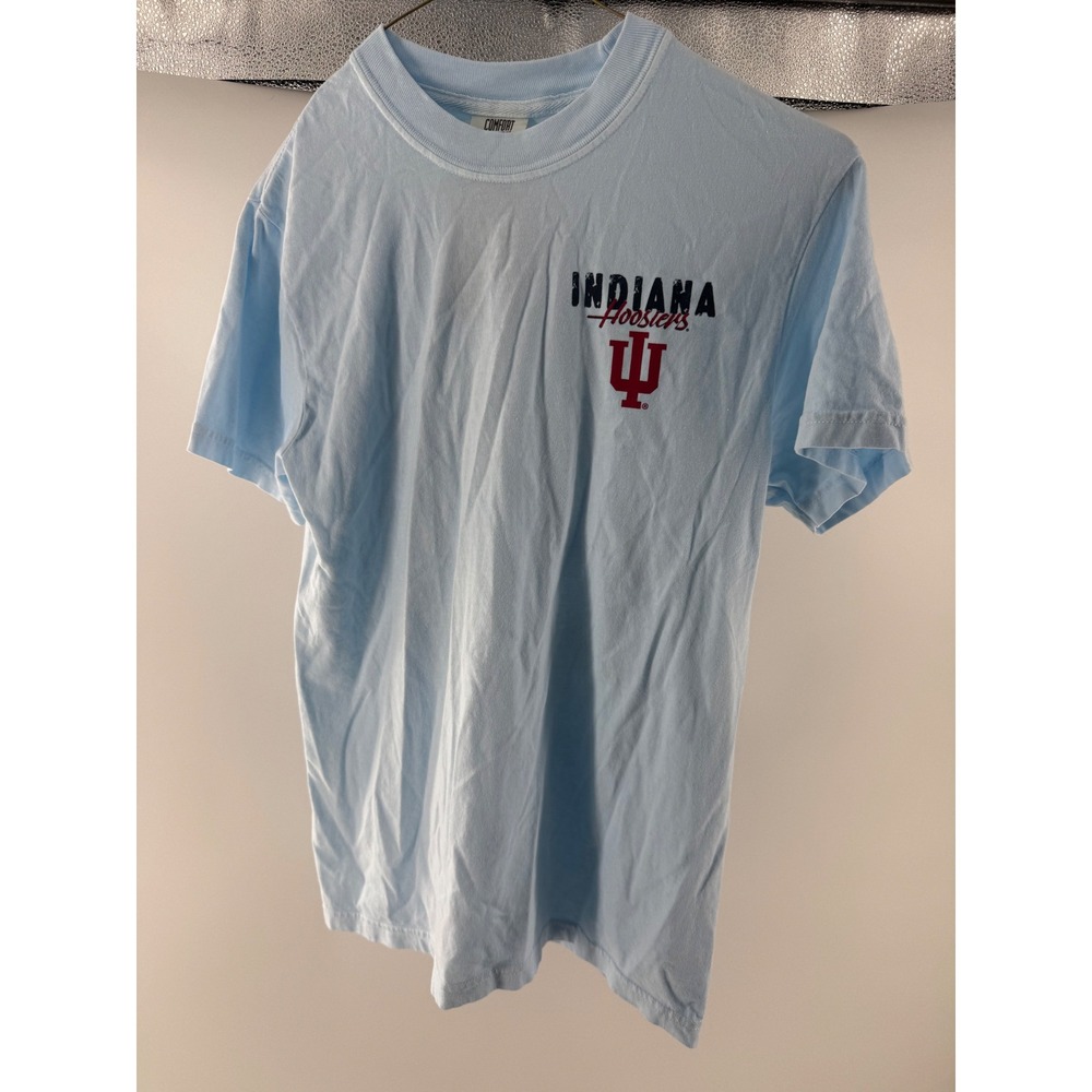 Comfort Colors Indiana Hoosiers T-Shirt Small Light Blue American Flag NWT